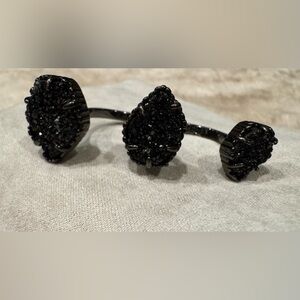 Kendra Scott Naomi Gunmetal Double Ring in Black Drusy